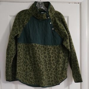 J. Crew Olive Fleece Pullover